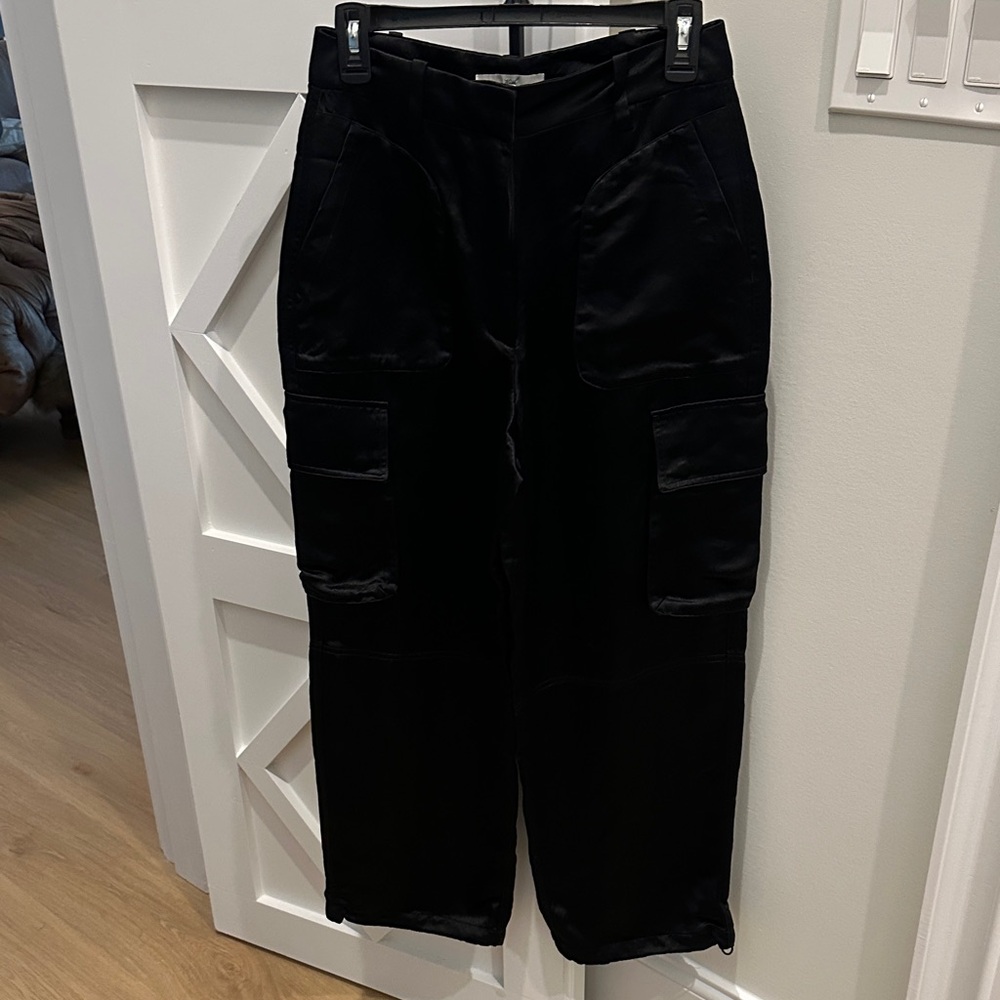 Kith Women Black Satin Cargo Pants
